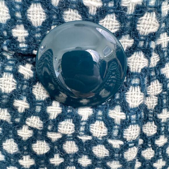 Anthro Elevenes Womens Tweed Blazer Jacket Size 12 Wool Blend Retro Mod Green - Picture 4 of 8